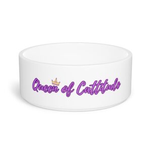 Queen of Cattitude Pet Bowl - Stylish Cat Bowl for Fashionable Felines