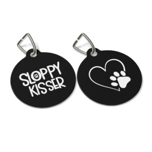 Sloppy Kisser Pet Tag - Stylish Pet ID Tag for Dapper Dogs