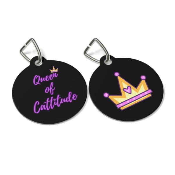 Queen of Cattitude Pet Tag - Stylish Pet ID Tag for Fashionable Felines