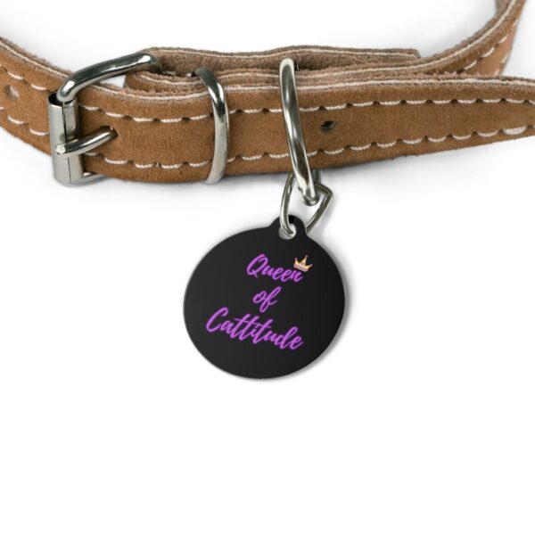 Queen of Cattitude Pet Tag - Stylish Pet ID Tag for Fashionable Felines - Image 4