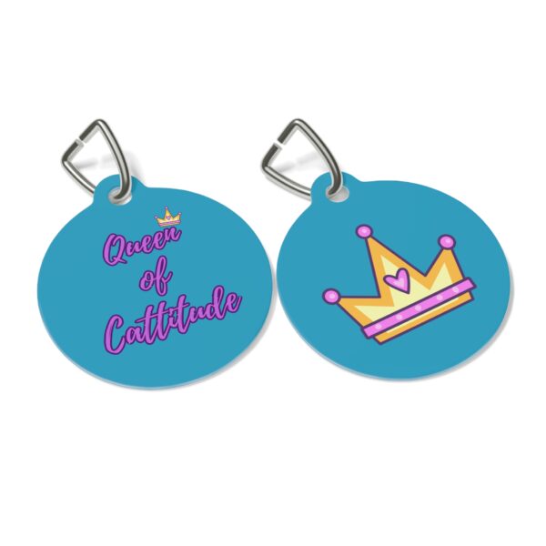Queen of Cattitude Pet Tag - Stylish Pet ID Tag for Fashionable Felines