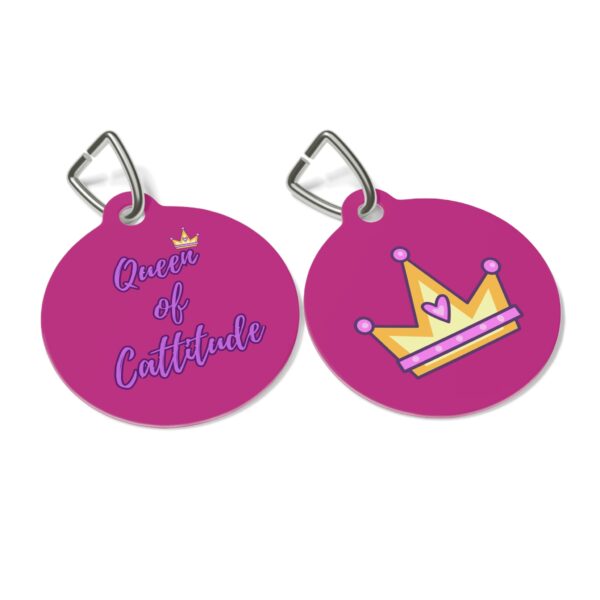 Queen of Cattitude Pet Tag - Stylish Pet ID Tag for Fashionable Felines
