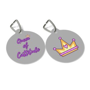 Queen of Cattitude Pet Tag - Stylish Pet ID Tag for Fashionable Felines