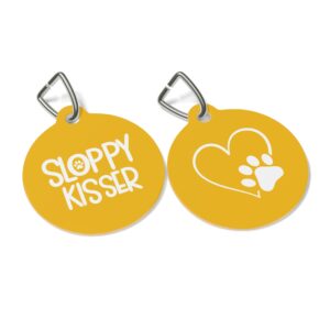 Sloppy Kisser Pet Tag - Stylish Pet ID Tag for Dapper Dogs