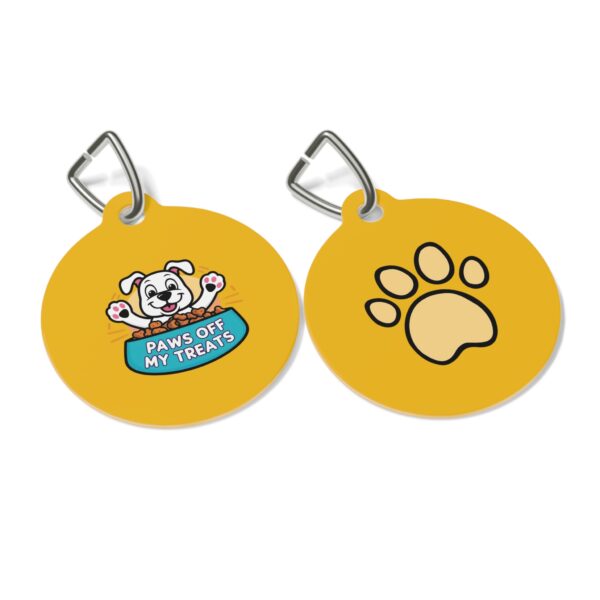 Paws Off My Treats Pet Tag - Stylish Pet ID Tag for Dapper Dogs