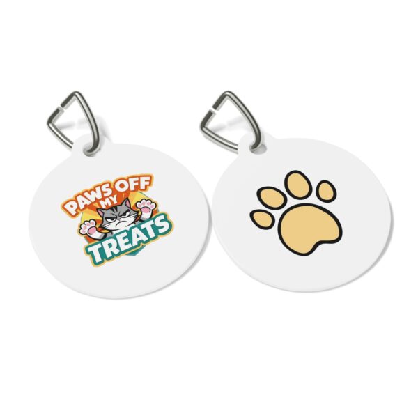 Paws Off My Treats Pet Tag - Stylish Pet ID Tag for Cool Cats