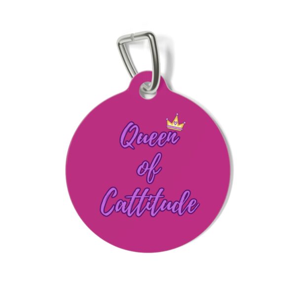 Queen of Cattitude Pet Tag - Stylish Pet ID Tag for Fashionable Felines - Image 2
