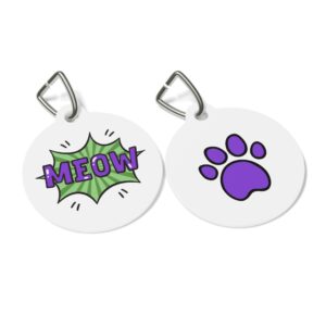 Meow Pet Tag - Stylish Pet ID Tag for Cool Cats