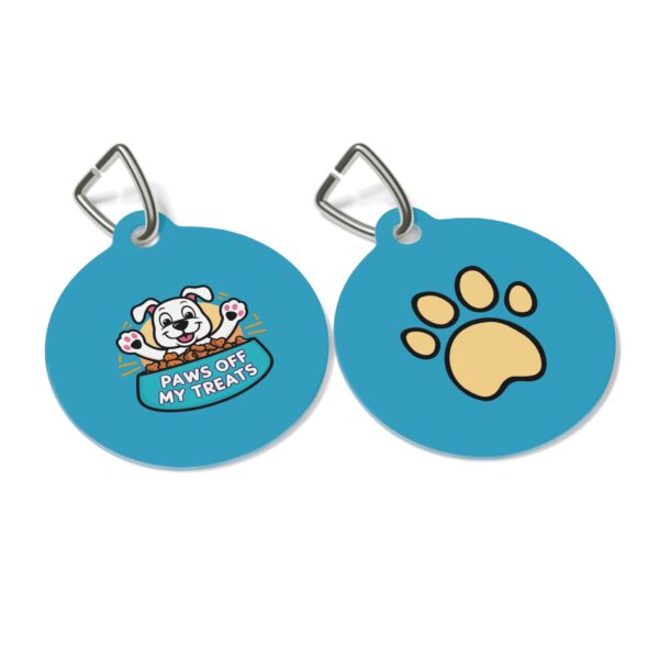 Paws Off My Treats Pet Tag - Stylish Pet ID Tag for Dapper Dogs