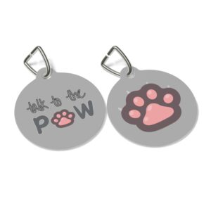 Talk To The Paw Pet Tag - Stylish Pet ID Tag for Fashionable Felines