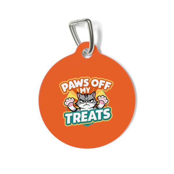 Paws Off My Treats Pet Tag - Stylish Pet ID Tag for Cool Cats