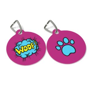 Woof Pet Tag - Stylish Pet ID Tag for Dapper Dogs