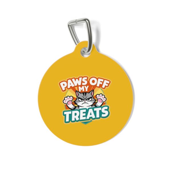 Paws Off My Treats Pet Tag - Stylish Pet ID Tag for Cool Cats - Image 2