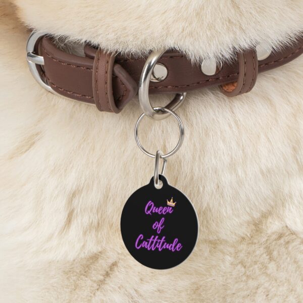 Queen of Cattitude Pet Tag - Stylish Pet ID Tag for Fashionable Felines - Image 5