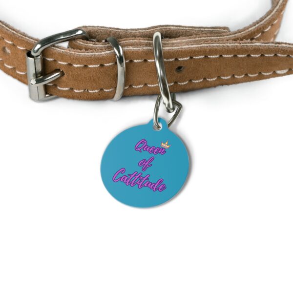 Queen of Cattitude Pet Tag - Stylish Pet ID Tag for Fashionable Felines - Image 4
