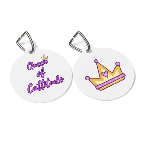 Queen of Cattitude Pet Tag - Stylish Pet ID Tag for Fashionable Felines