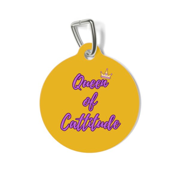 Queen of Cattitude Pet Tag - Stylish Pet ID Tag for Fashionable Felines - Image 2