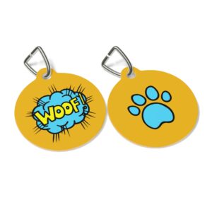 Woof Pet Tag - Stylish Pet ID Tag for Dapper Dogs