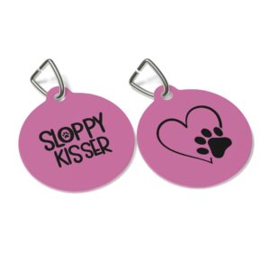 Sloppy Kisser Pet Tag - Stylish Pet ID Tag for Dapper Dogs