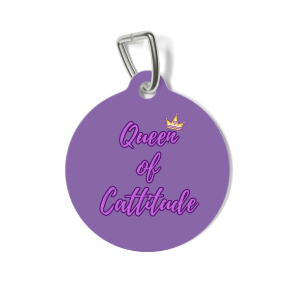 Queen of Cattitude Pet Tag - Stylish Pet ID Tag for Fashionable Felines - Image 2