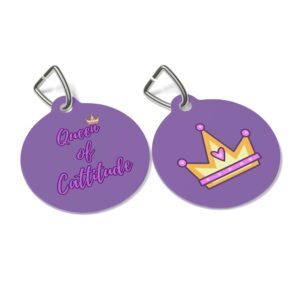 Queen of Cattitude Pet Tag - Stylish Pet ID Tag for Fashionable Felines