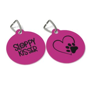 Sloppy Kisser Pet Tag - Stylish Pet ID Tag for Dapper Dogs