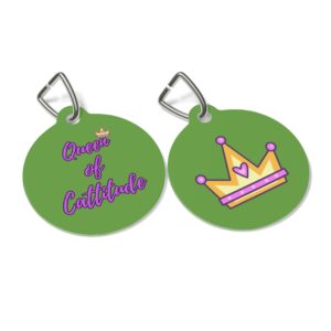 Queen of Cattitude Pet Tag - Stylish Pet ID Tag for Fashionable Felines