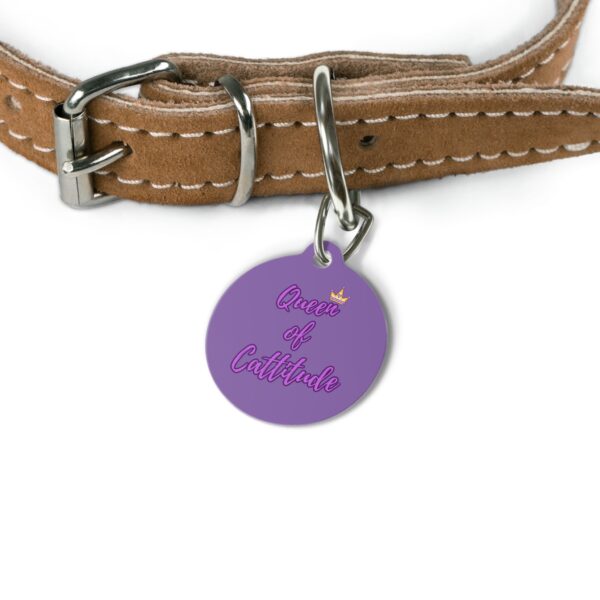 Queen of Cattitude Pet Tag - Stylish Pet ID Tag for Fashionable Felines - Image 4