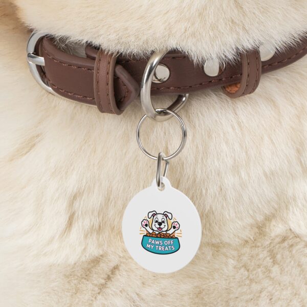 Paws Off My Treats Pet Tag - Stylish Pet ID Tag for Dapper Dogs - Image 6
