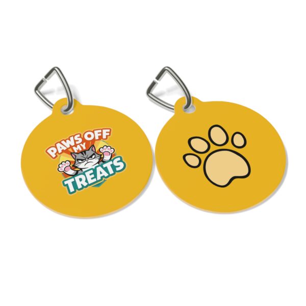 Paws Off My Treats Pet Tag - Stylish Pet ID Tag for Cool Cats