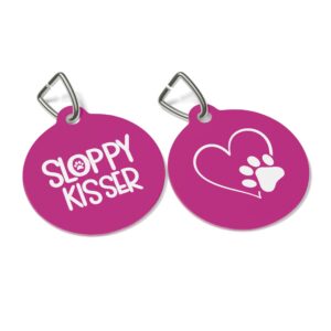 Sloppy Kisser Pet Tag - Stylish Pet ID Tag for Dapper Dogs