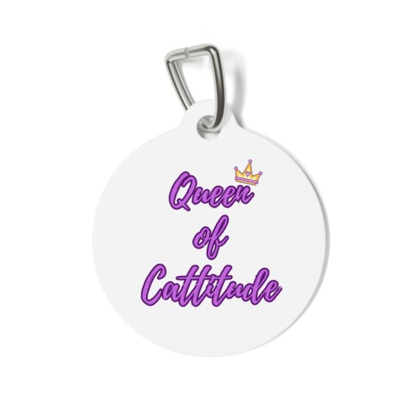 Queen of Cattitude Pet Tag - Stylish Pet ID Tag for Fashionable Felines - Image 2
