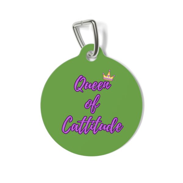 Queen of Cattitude Pet Tag - Stylish Pet ID Tag for Fashionable Felines - Image 2