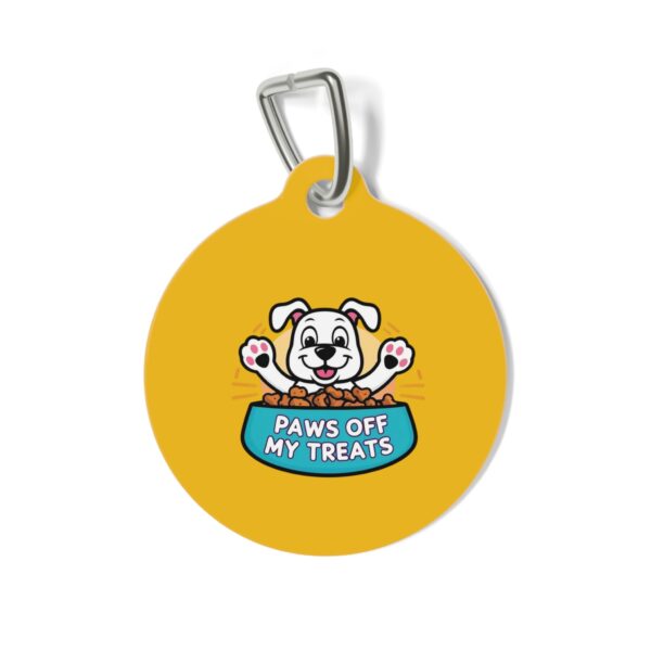 Paws Off My Treats Pet Tag - Stylish Pet ID Tag for Dapper Dogs - Image 2