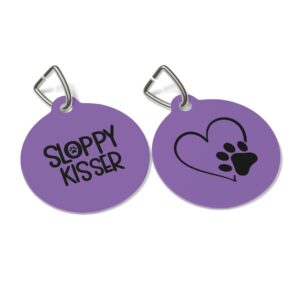 Sloppy Kisser Pet Tag - Stylish Pet ID Tag for Dapper Dogs