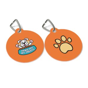 Paws Off My Treats Pet Tag - Stylish Pet ID Tag for Dapper Dogs
