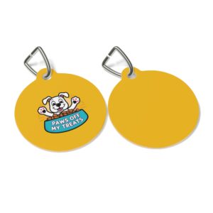 Paws Off My Treats Pet Tag - Stylish Pet ID Tag for Dapper Dogs