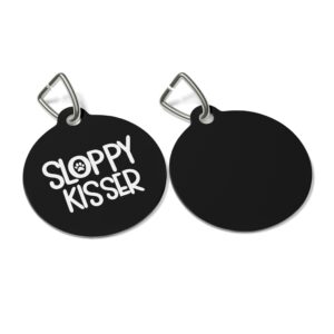 Sloppy Kisser Pet Tag - Stylish Pet ID Tag for Dapper Dogs