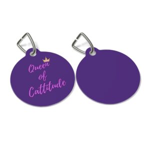 Queen of Cattitude Pet Tag – Stylish Pet ID Tag for Fashionable Felines