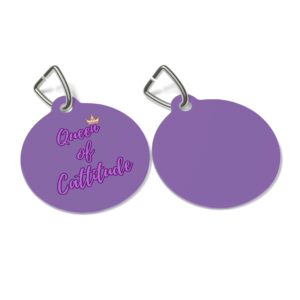 Queen of Cattitude Pet Tag - Stylish Pet ID Tag for Fashionable Felines