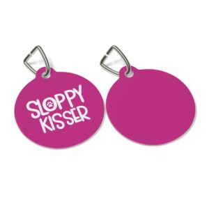 Sloppy Kisser Pet Tag - Stylish Pet ID Tag for Dapper Dogs