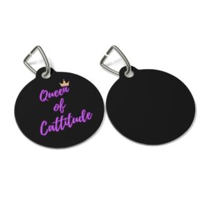 Queen of Cattitude Pet Tag - Stylish Pet ID Tag for Fashionable Felines