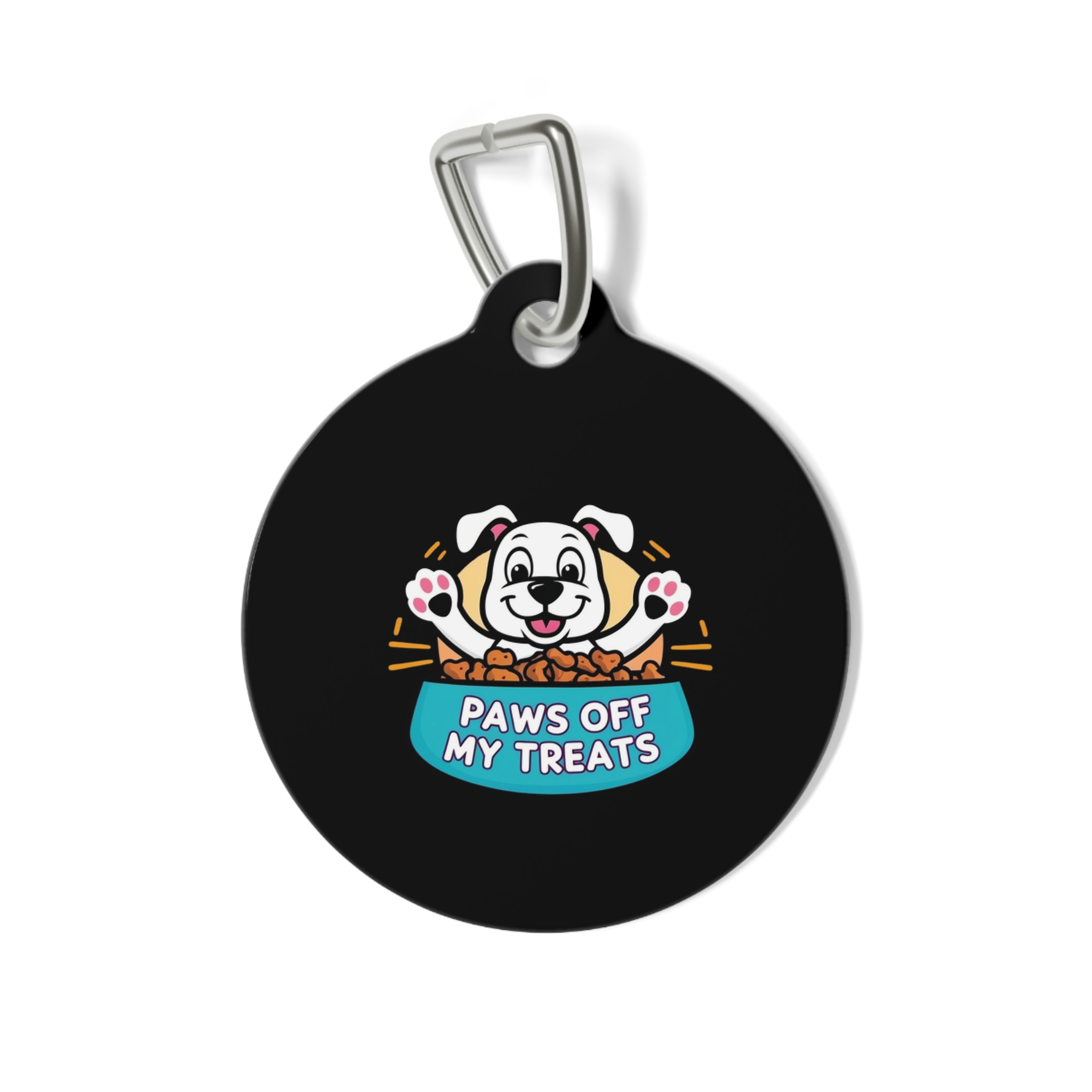 Paws Off My Treats Pet Tag - Stylish Pet ID Tag for Dapper Dogs - Image 2