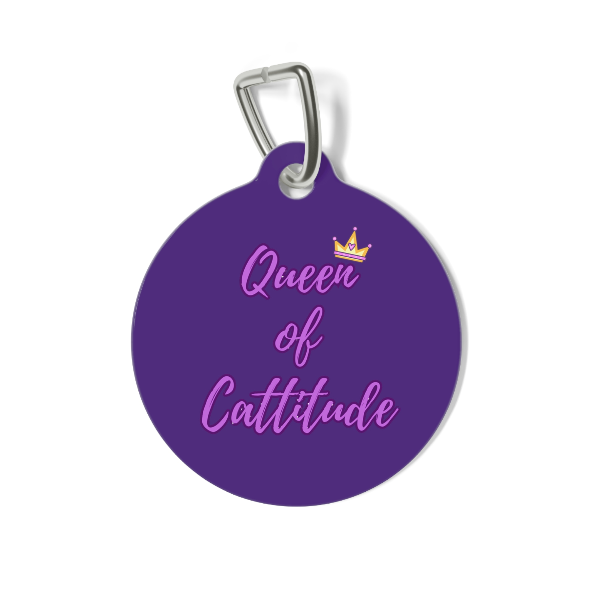 Queen of Cattitude Pet Tag - Stylish Pet ID Tag for Fashionable Felines - Image 2