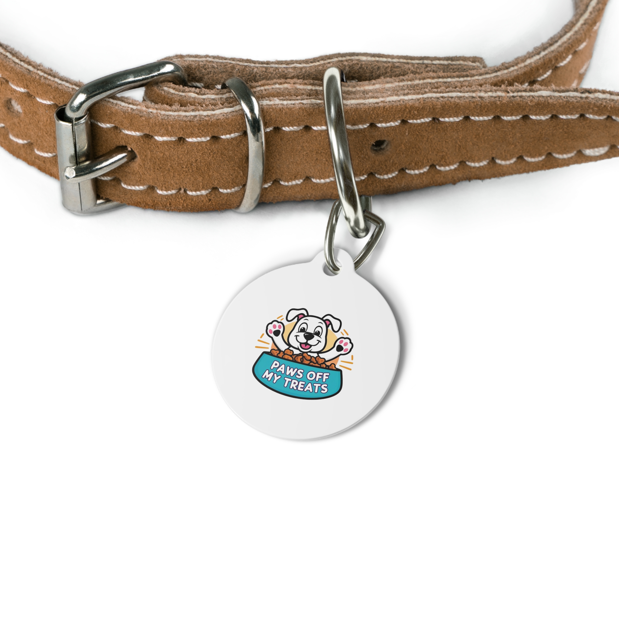 Paws Off My Treats Pet Tag - Stylish Pet ID Tag for Dapper Dogs - Image 4