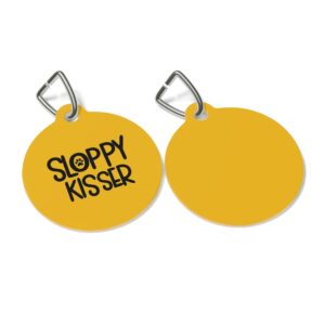 Sloppy Kisser Pet Tag - Stylish Pet ID Tag for Dapper Dogs