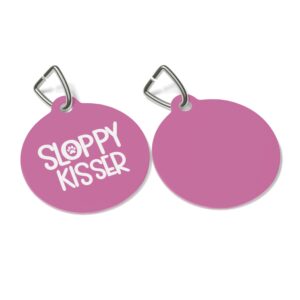 Sloppy Kisser Pet Tag - Stylish Pet ID Tag for Dapper Dogs