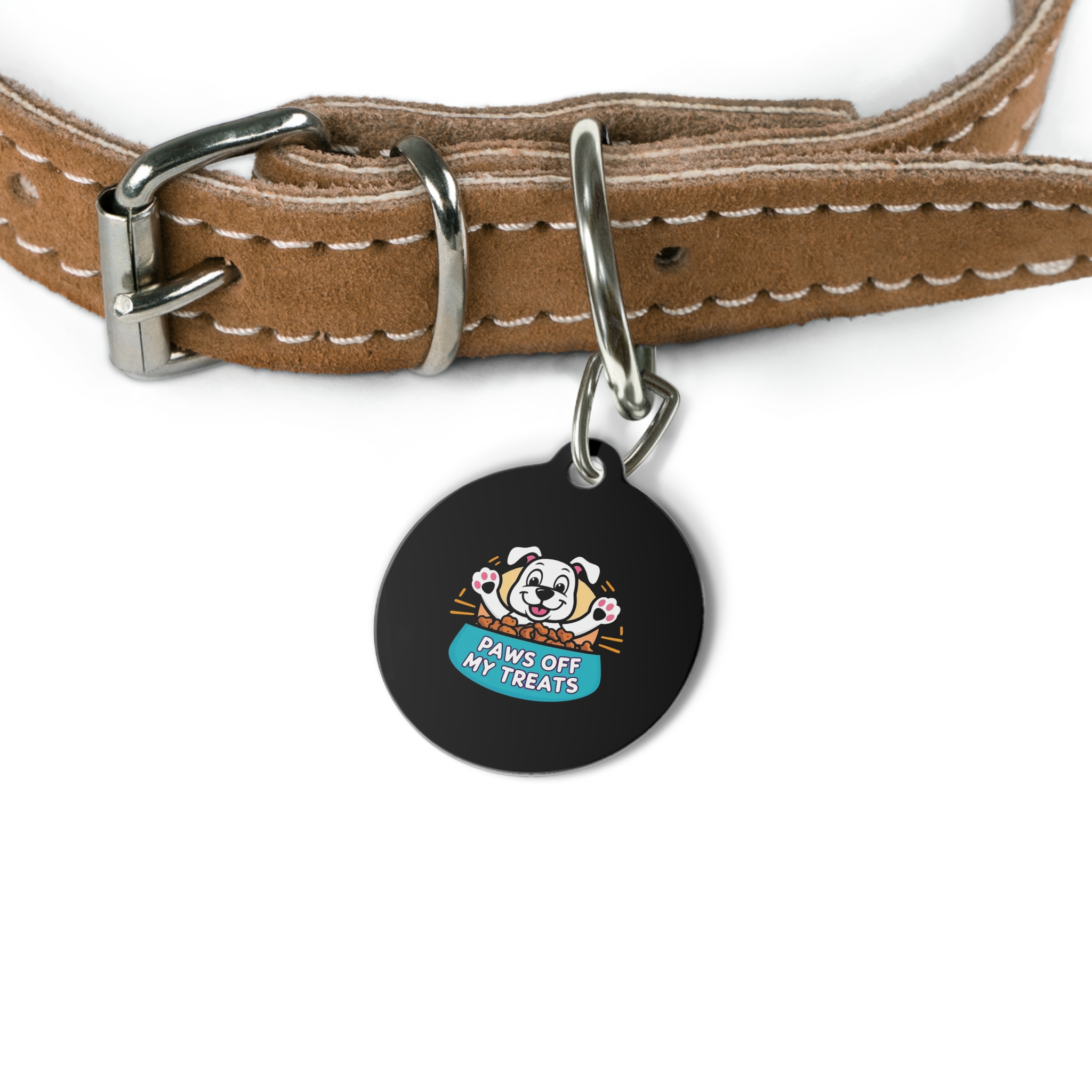 Paws Off My Treats Pet Tag - Stylish Pet ID Tag for Dapper Dogs - Image 4