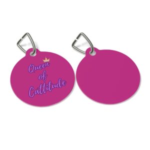 Queen of Cattitude Pet Tag - Stylish Pet ID Tag for Fashionable Felines