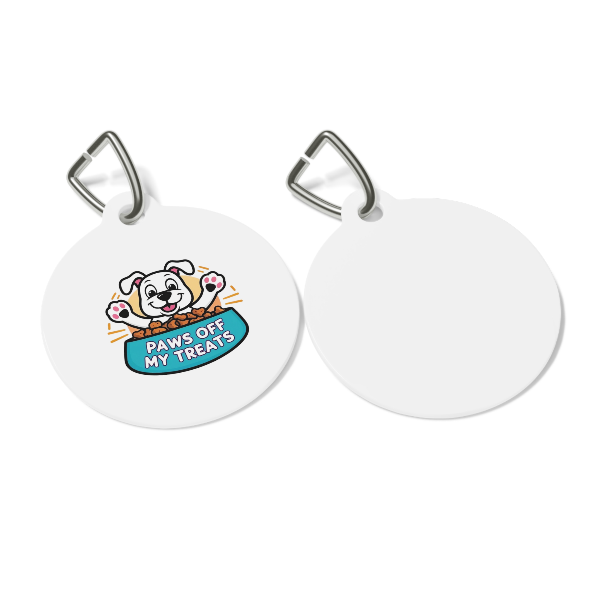 Paws Off My Treats Pet Tag - Stylish Pet ID Tag for Dapper Dogs
